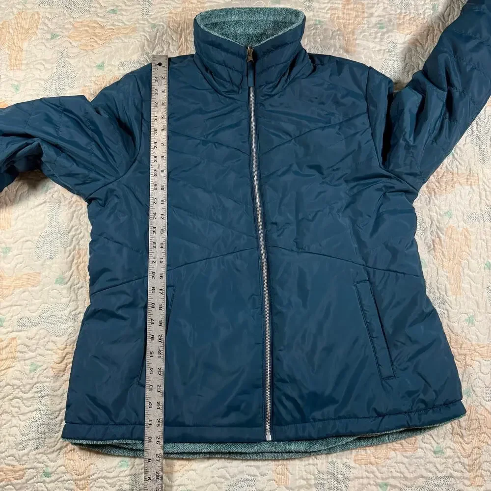 Free Country Reversible Jacket Womens XL Blue Fleece Lined Coat - Picture 9 of 11